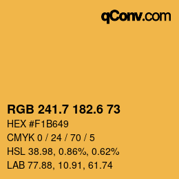 カラーコード: RGB 241.7 182.6 73 | qconv.com