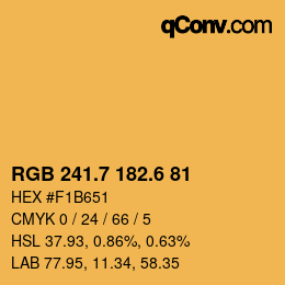 カラーコード: RGB 241.7 182.6 81 | qconv.com