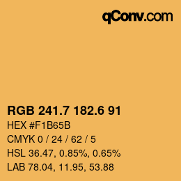 カラーコード: RGB 241.7 182.6 91 | qconv.com