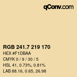 カラーコード: RGB 241.7 219 170 | qconv.com