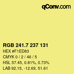 カラーコード: RGB 241.7 237 131 | qconv.com