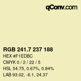 カラーコード: RGB 241.7 237 188 | qconv.com