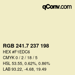 カラーコード: RGB 241.7 237 198 | qconv.com