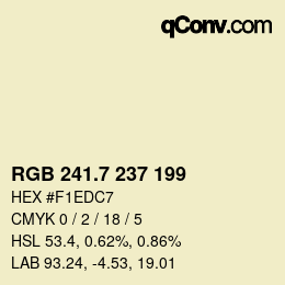 カラーコード: RGB 241.7 237 199 | qconv.com