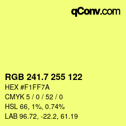カラーコード: RGB 241.7 255 122 | qconv.com