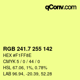 カラーコード: RGB 241.7 255 142 | qconv.com