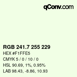 カラーコード: RGB 241.7 255 229 | qconv.com