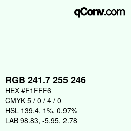 カラーコード: RGB 241.7 255 246 | qconv.com