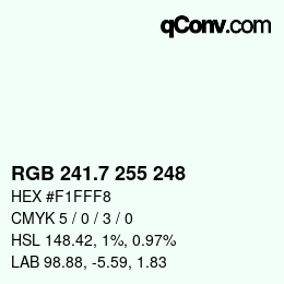 カラーコード: RGB 241.7 255 248 | qconv.com