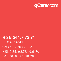 カラーコード: RGB 241.7 72 71 | qconv.com
