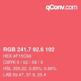 カラーコード: RGB 241.7 92.6 102 | qconv.com