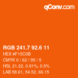 カラーコード: RGB 241.7 92.6 11 | qconv.com