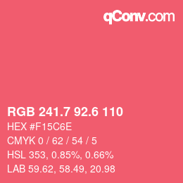 カラーコード: RGB 241.7 92.6 110 | qconv.com