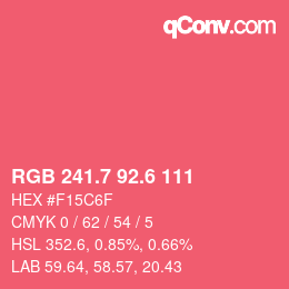 カラーコード: RGB 241.7 92.6 111 | qconv.com