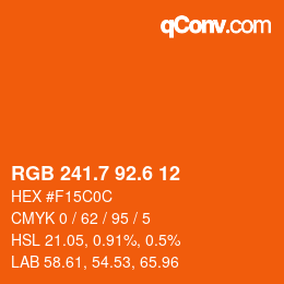 カラーコード: RGB 241.7 92.6 12 | qconv.com