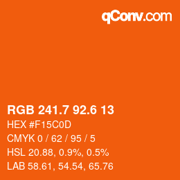 カラーコード: RGB 241.7 92.6 13 | qconv.com