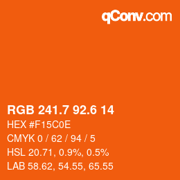 カラーコード: RGB 241.7 92.6 14 | qconv.com