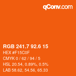 カラーコード: RGB 241.7 92.6 15 | qconv.com