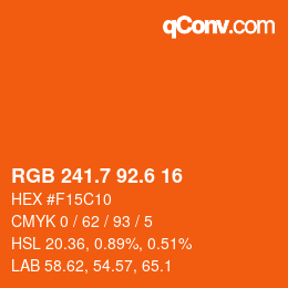 カラーコード: RGB 241.7 92.6 16 | qconv.com