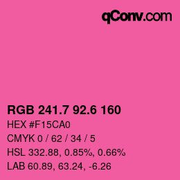 カラーコード: RGB 241.7 92.6 160 | qconv.com