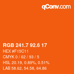 カラーコード: RGB 241.7 92.6 17 | qconv.com