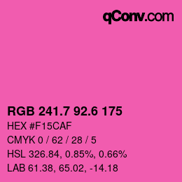 カラーコード: RGB 241.7 92.6 175 | qconv.com