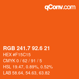 カラーコード: RGB 241.7 92.6 21 | qconv.com