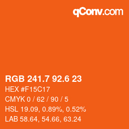 カラーコード: RGB 241.7 92.6 23 | qconv.com