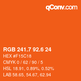 カラーコード: RGB 241.7 92.6 24 | qconv.com