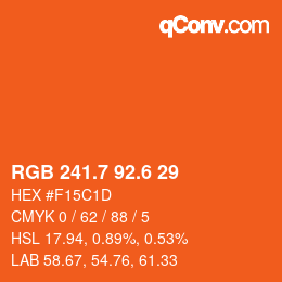カラーコード: RGB 241.7 92.6 29 | qconv.com