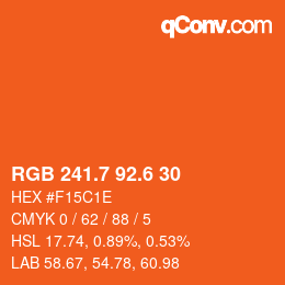 カラーコード: RGB 241.7 92.6 30 | qconv.com