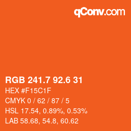 カラーコード: RGB 241.7 92.6 31 | qconv.com