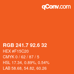 カラーコード: RGB 241.7 92.6 32 | qconv.com