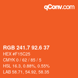 カラーコード: RGB 241.7 92.6 37 | qconv.com
