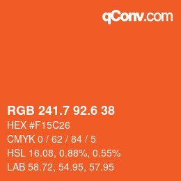 カラーコード: RGB 241.7 92.6 38 | qconv.com