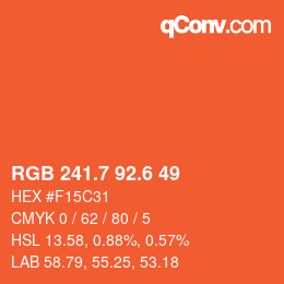 カラーコード: RGB 241.7 92.6 49 | qconv.com