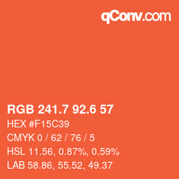 カラーコード: RGB 241.7 92.6 57 | qconv.com