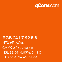 カラーコード: RGB 241.7 92.6 6 | qconv.com