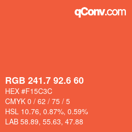 カラーコード: RGB 241.7 92.6 60 | qconv.com