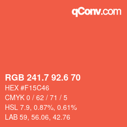 カラーコード: RGB 241.7 92.6 70 | qconv.com