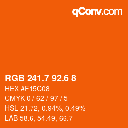 カラーコード: RGB 241.7 92.6 8 | qconv.com