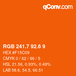 カラーコード: RGB 241.7 92.6 9 | qconv.com