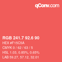 カラーコード: RGB 241.7 92.6 90 | qconv.com