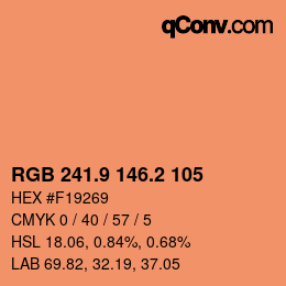 Color code: RGB 241.9 146.2 105 | qconv.com