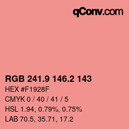 Color code: RGB 241.9 146.2 143 | qconv.com