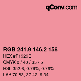 Color code: RGB 241.9 146.2 158 | qconv.com