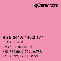 Color code: RGB 241.9 146.2 177 | qconv.com