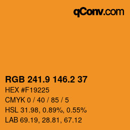 カラーコード: RGB 241.9 146.2 37 | qconv.com