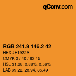 Color code: RGB 241.9 146.2 42 | qconv.com
