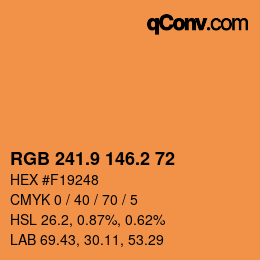 カラーコード: RGB 241.9 146.2 72 | qconv.com